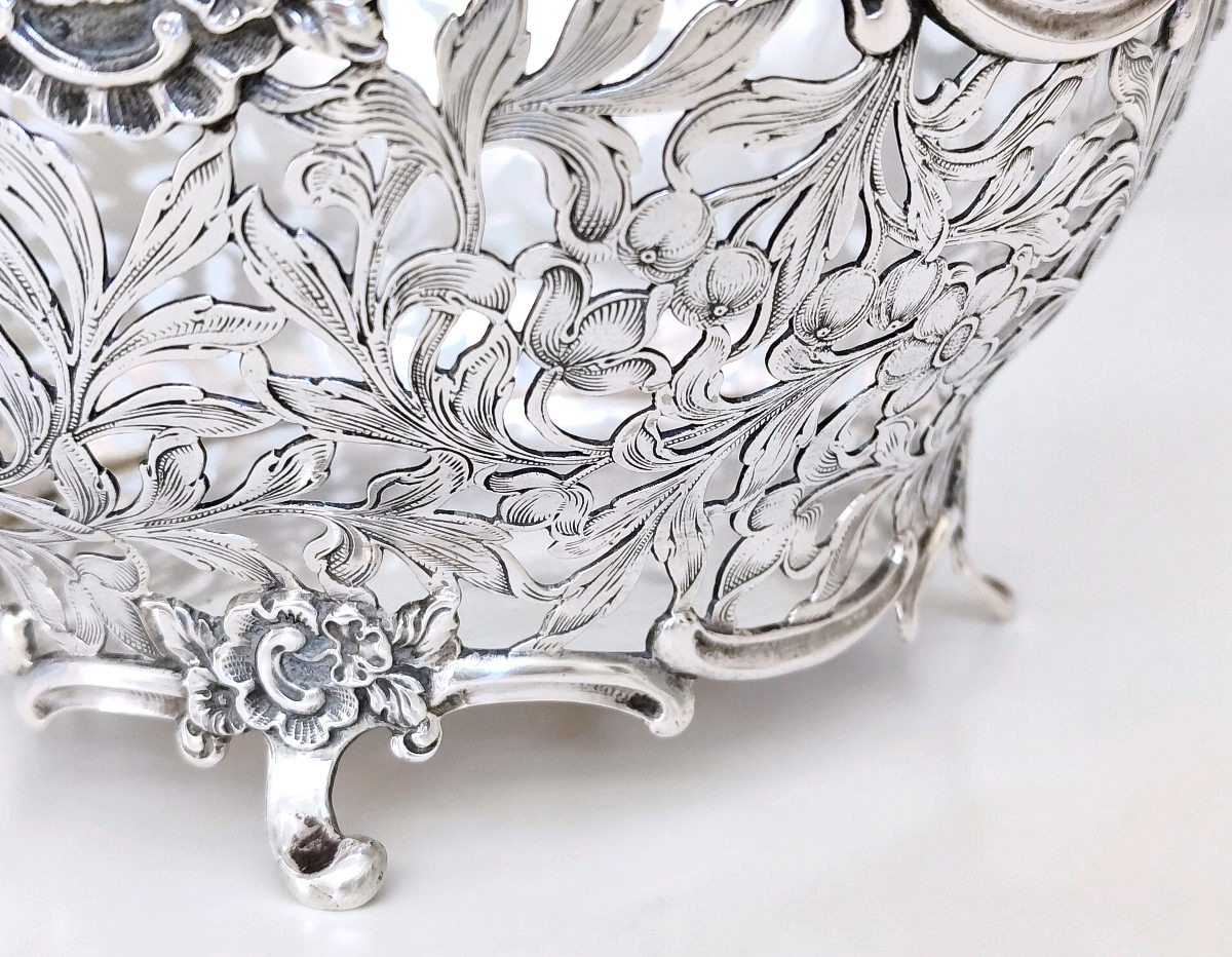 Openwork Solid Silver Basket -photo-3