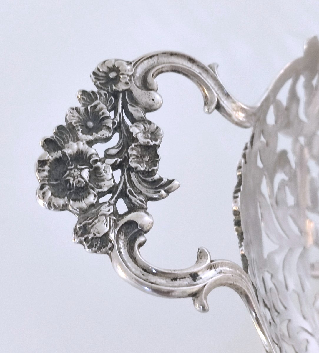 Openwork Solid Silver Basket -photo-4