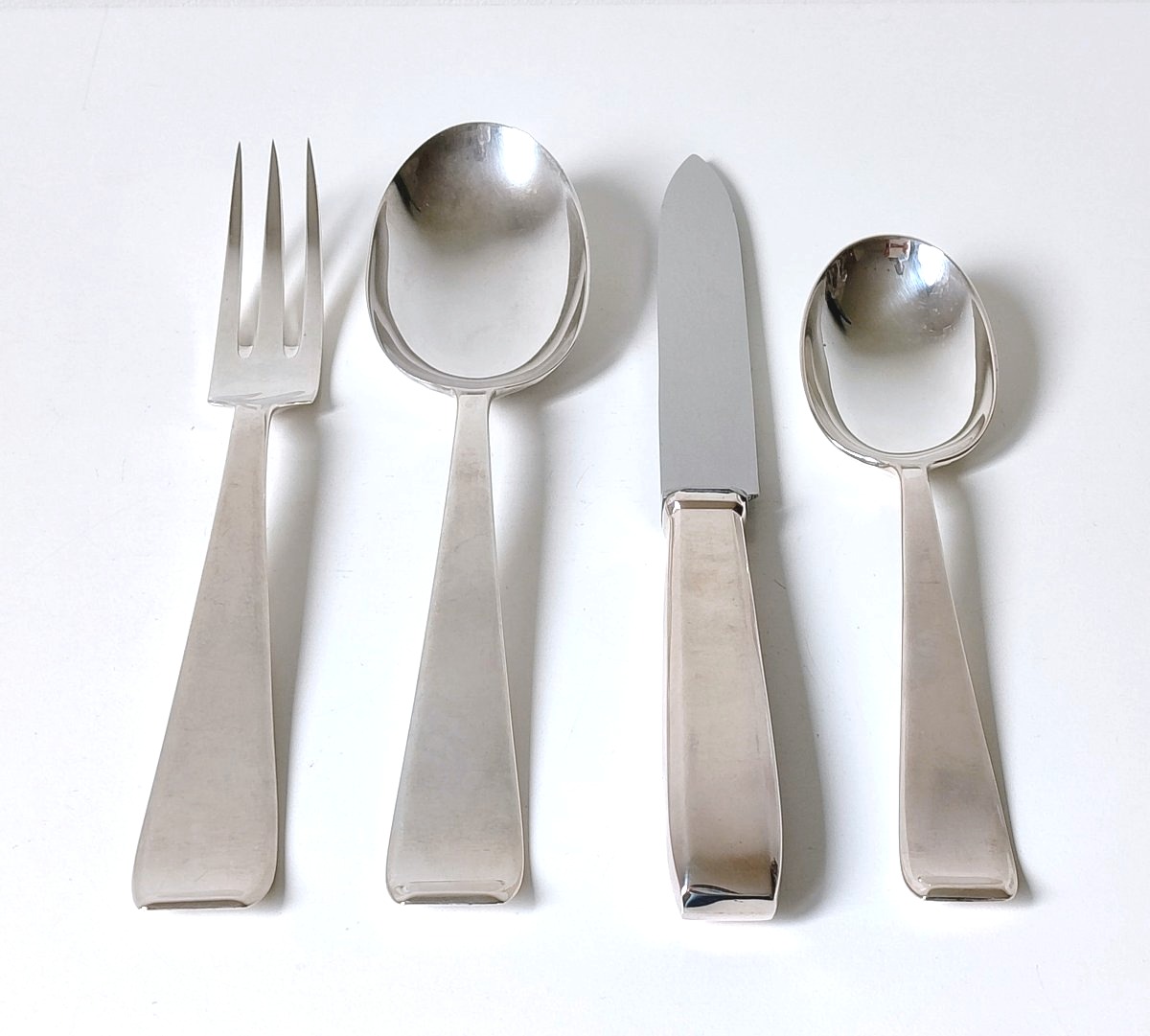 Ménagère art deco en argent massif Philippe Wolfers modèle Gioconda 24 pièces -photo-2