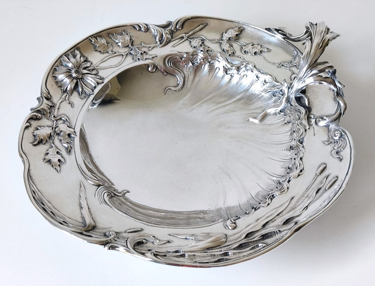 Coupe sur pied art nouveau en argent massif Philippe Wolfers -photo-3