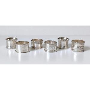 Six Napkin Rings In Sterling Silver 