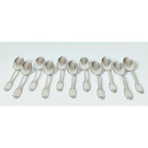 Eleven Solid Silver Mocha Spoons 