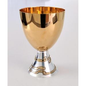 Modernist Cup In Solid Silver Vermeil 