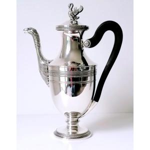 Cafetière de style empire en argent massif 