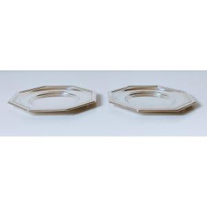 A Pair Of Solid Silver Art Deco Bottle Coasters 
