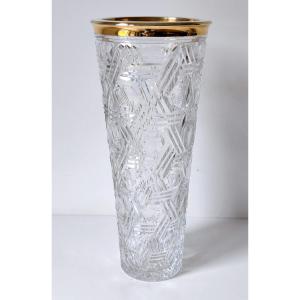 Vase en cristal et argent massif 