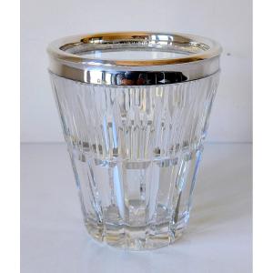 Vase en cristal et argent massif 