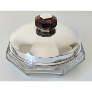 Art Deco Candy Box In Crystal And Sterling Silver