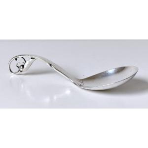Georg Jensen Solid Silver Art Nouveau Serving Spoon