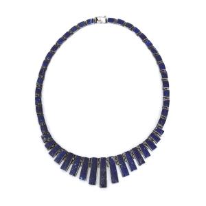 Necklace In Sterling Silver And Lapis Lazuli
