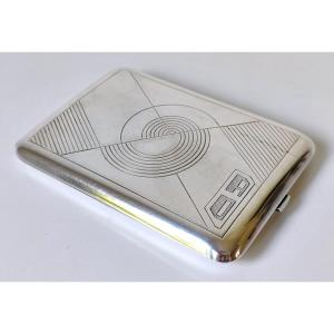Boîte art deco en argent massif 