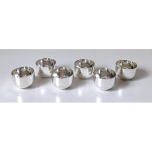 Six Tumbler Cups In Sterling Silver Arthur Robert Angell