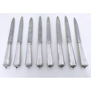 Eight Solid Silver Knives From Liège, Late 17th Century