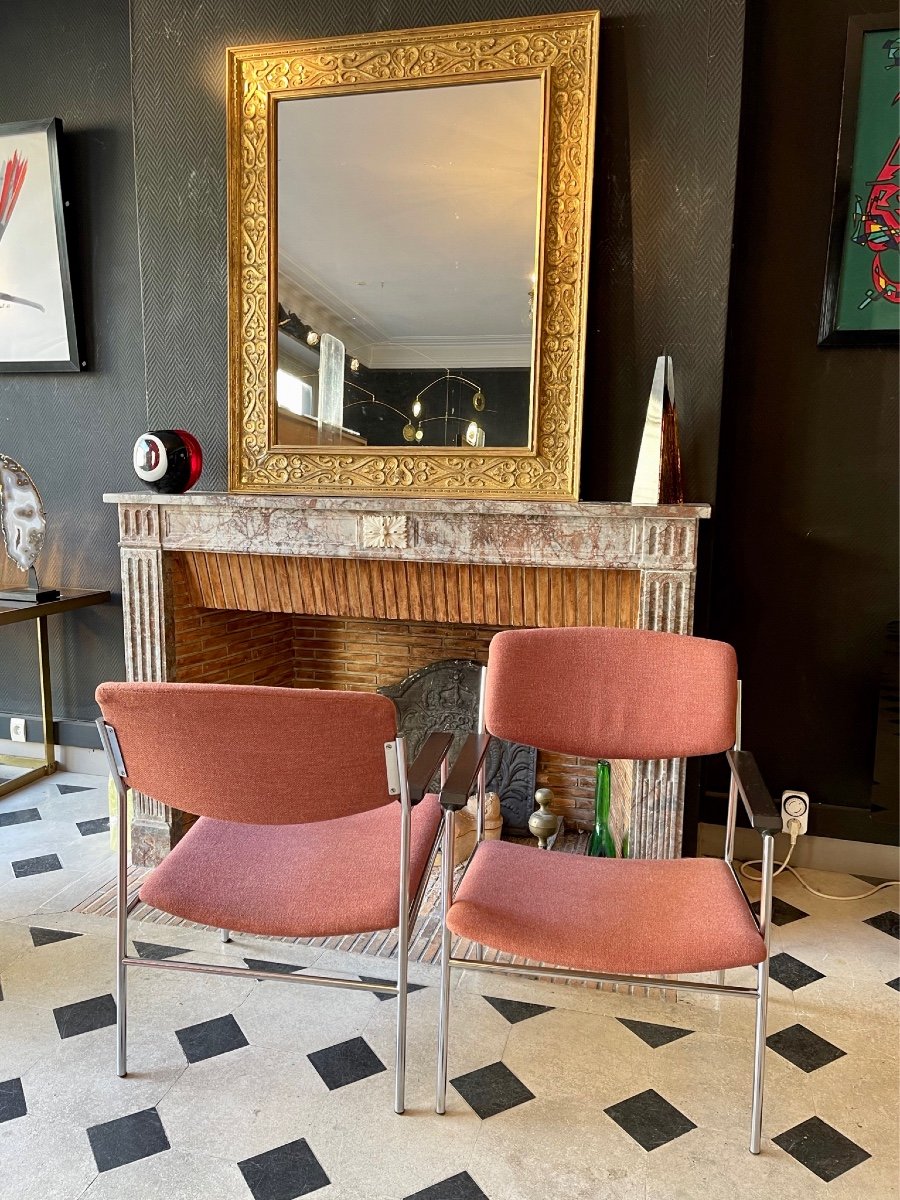 Paire de fauteuils vintage par Gijs van der Sluis, Pays-Bas, années 1960-photo-5