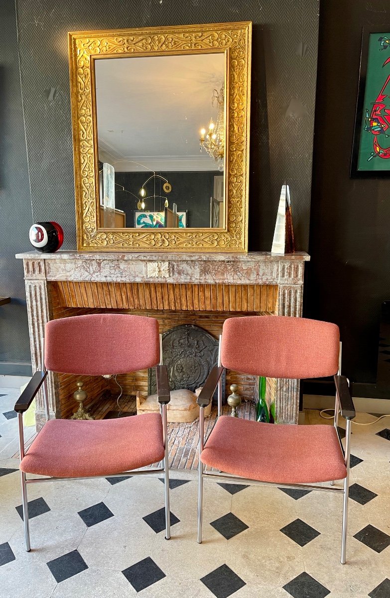 Paire de fauteuils vintage par Gijs van der Sluis, Pays-Bas, années 1960-photo-7