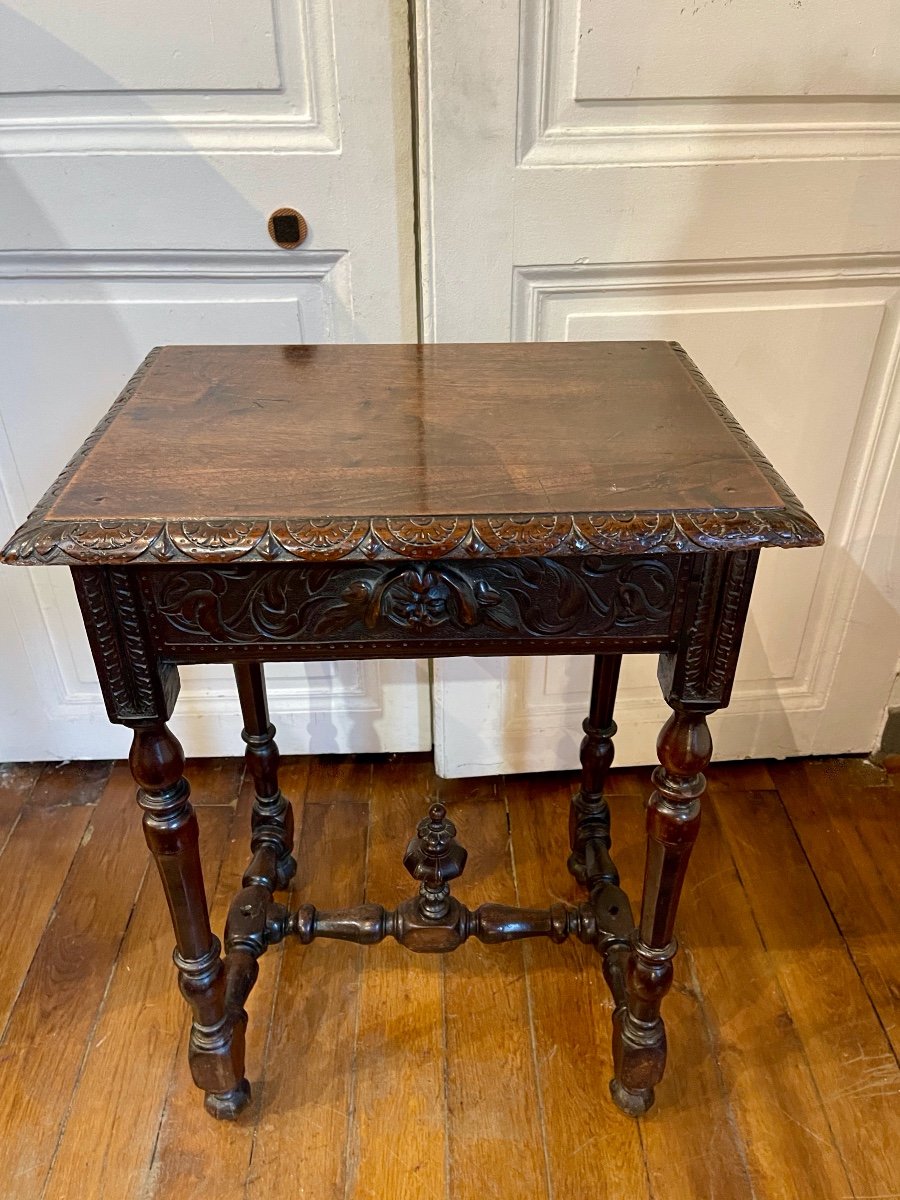 Small Louis XIV Period Walnut Table-photo-3