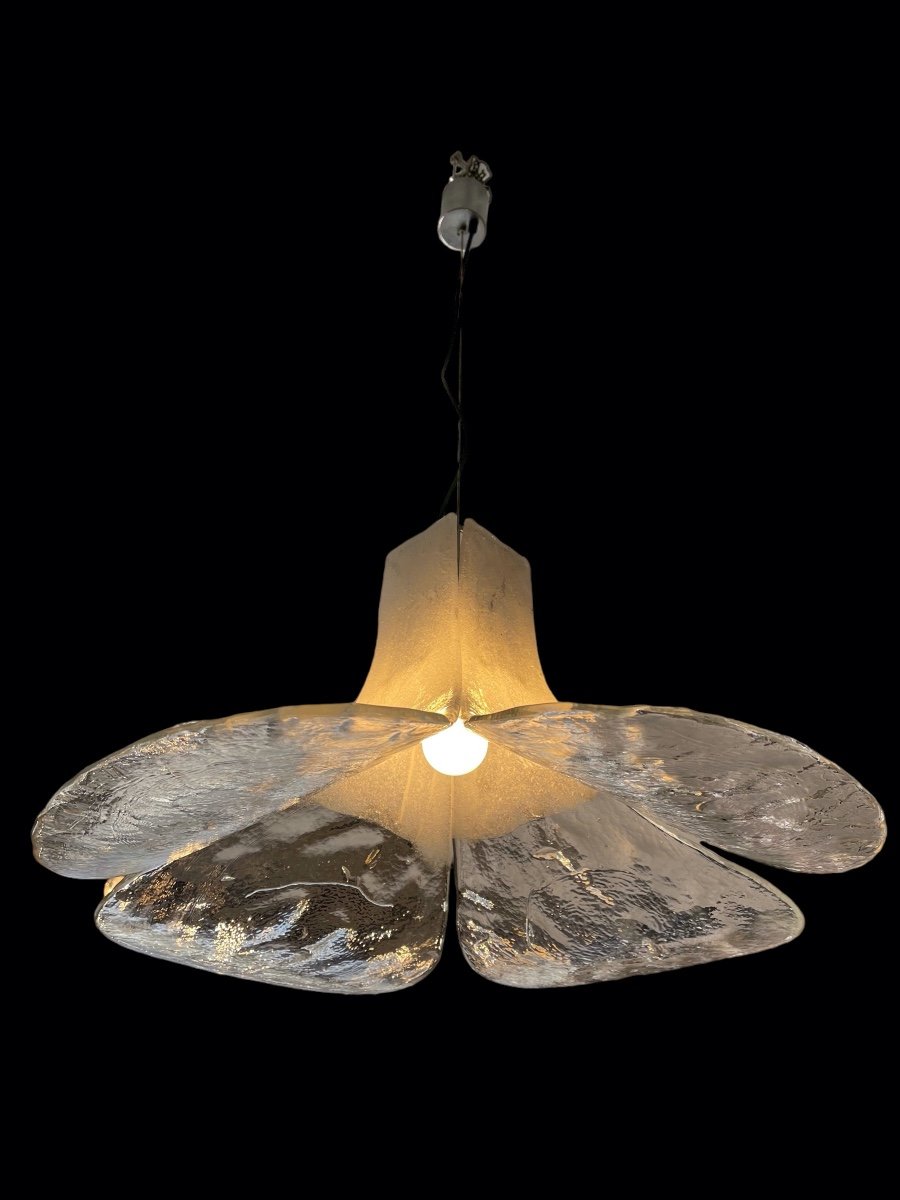 Suspension En Verre De Murano "flower" Par Carlo Nason Pour Av Mazzega Année 70-photo-1