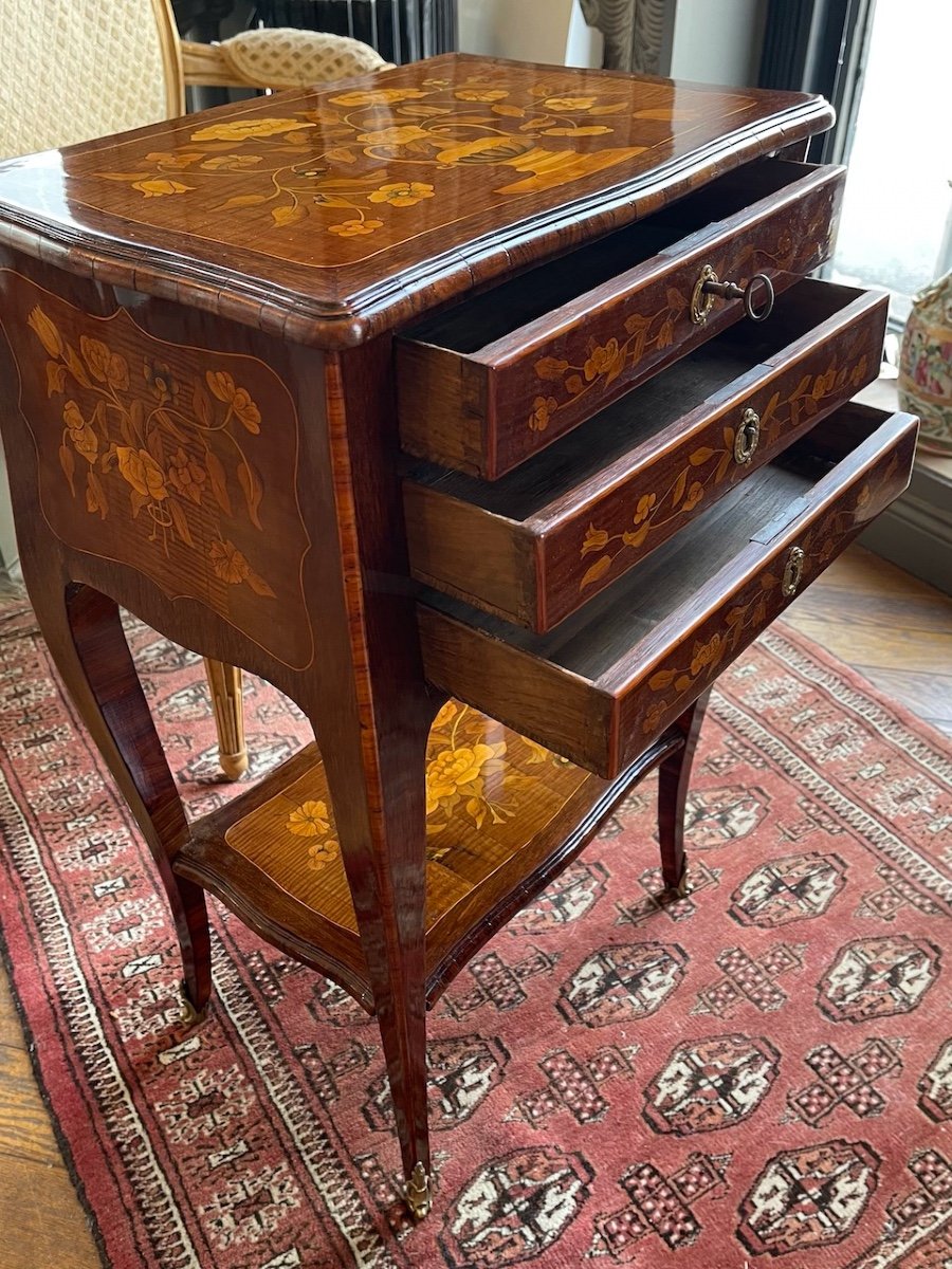  Louis XV Period Chiffonnière Table Stamped Germain Landrin Received Master In 1738-photo-1