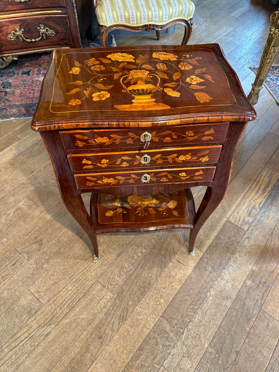  Louis XV Period Chiffonnière Table Stamped Germain Landrin Received Master In 1738-photo-3