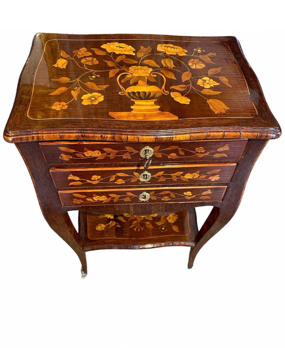  Louis XV Period Chiffonnière Table Stamped Germain Landrin Received Master In 1738