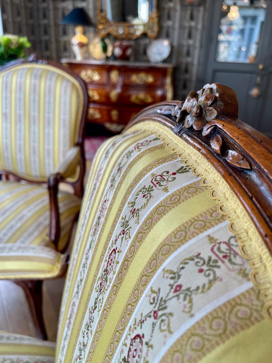 Pair Of Louis XV Period Flat Back Armchairs - 18th Century-photo-5