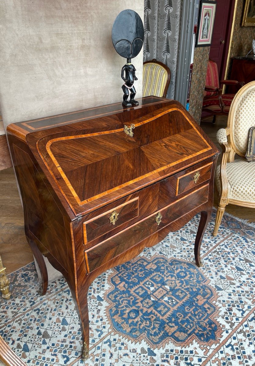 Grand Bureau Scriban En Noyer époque Restauration