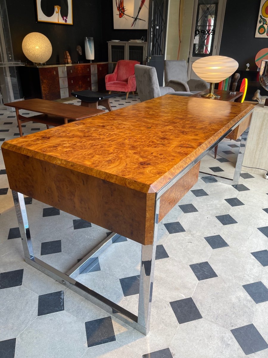 Jansen House Desk Attributed To Guy Lefèvre - Year 70-photo-2