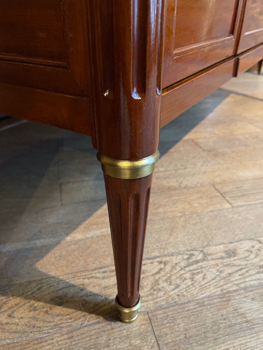 Louis XVI Period Chest Of Drawers In Mahogany - 18th Century-photo-3