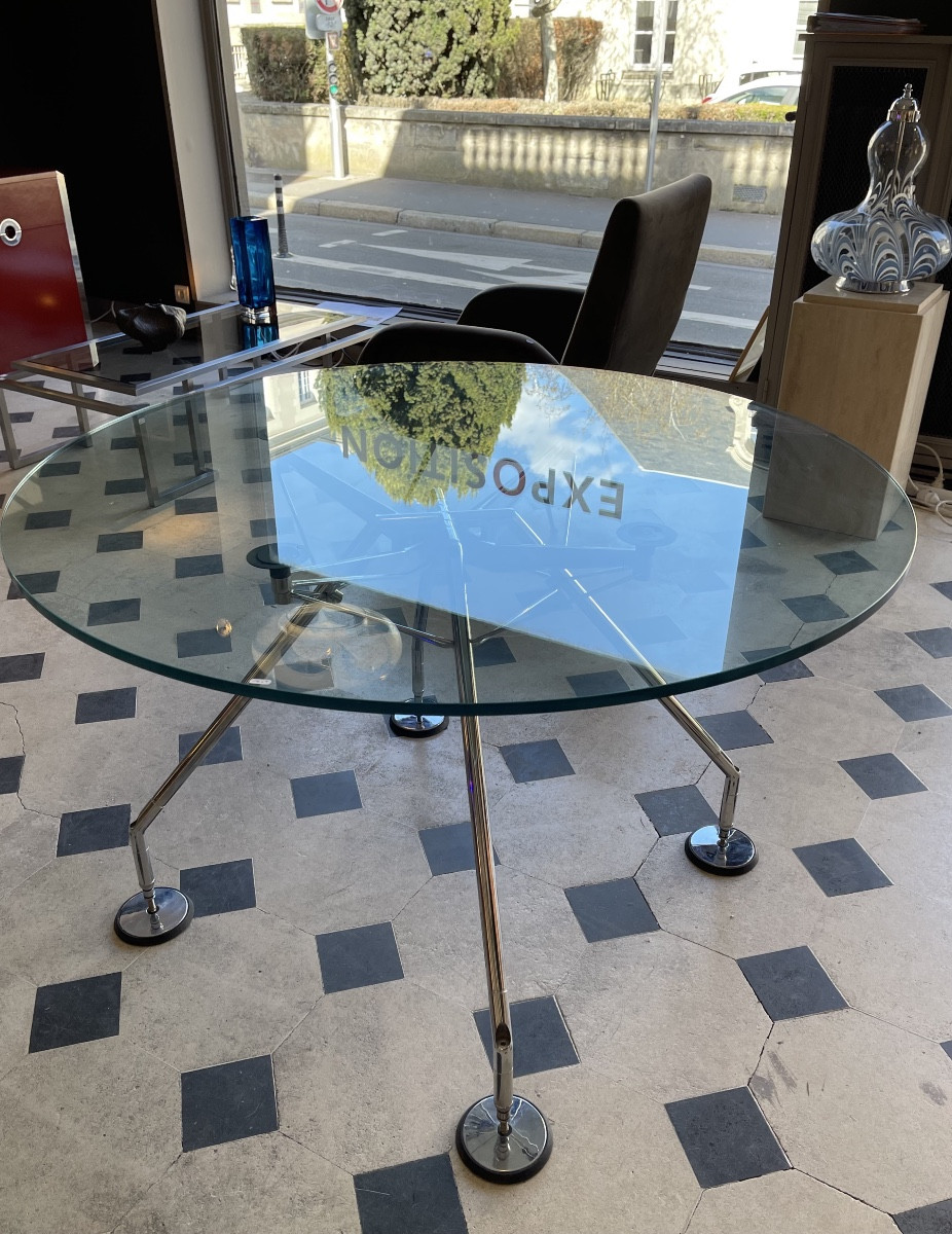 Table de Salle à manger  Modèle "Nomos" De Norman Foster éditée Par Tecno Italie 1986-photo-3