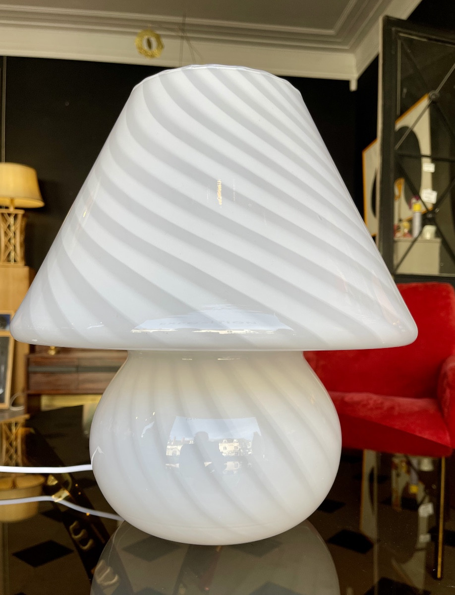 Lampe De Table Champignon En Verre De Murano Italie 70-photo-1