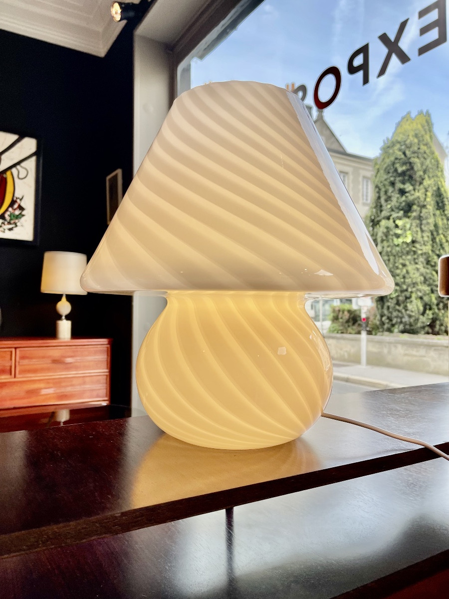 Lampe De Table Champignon En Verre De Murano Italie 70-photo-4