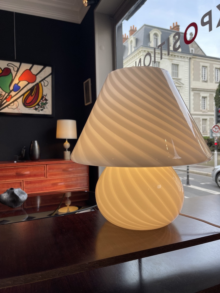 Lampe De Table Champignon En Verre De Murano Italie 70-photo-6