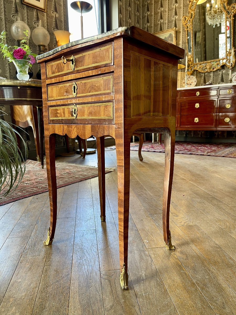 Petite Table De Salon - Chiffonnière D’époque Louis XV  Du XVIIIe Siècle -photo-3