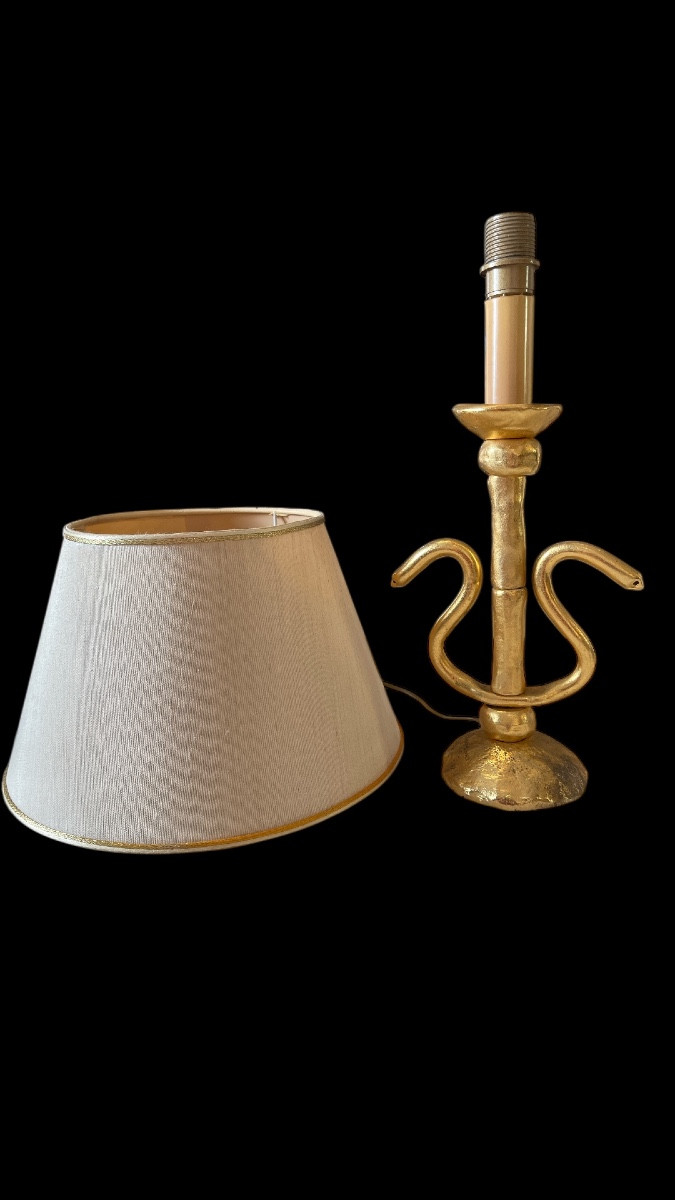 Lampe de table en bronze doré de Constance.D par Lucien Gau  -XXe siècle -photo-4
