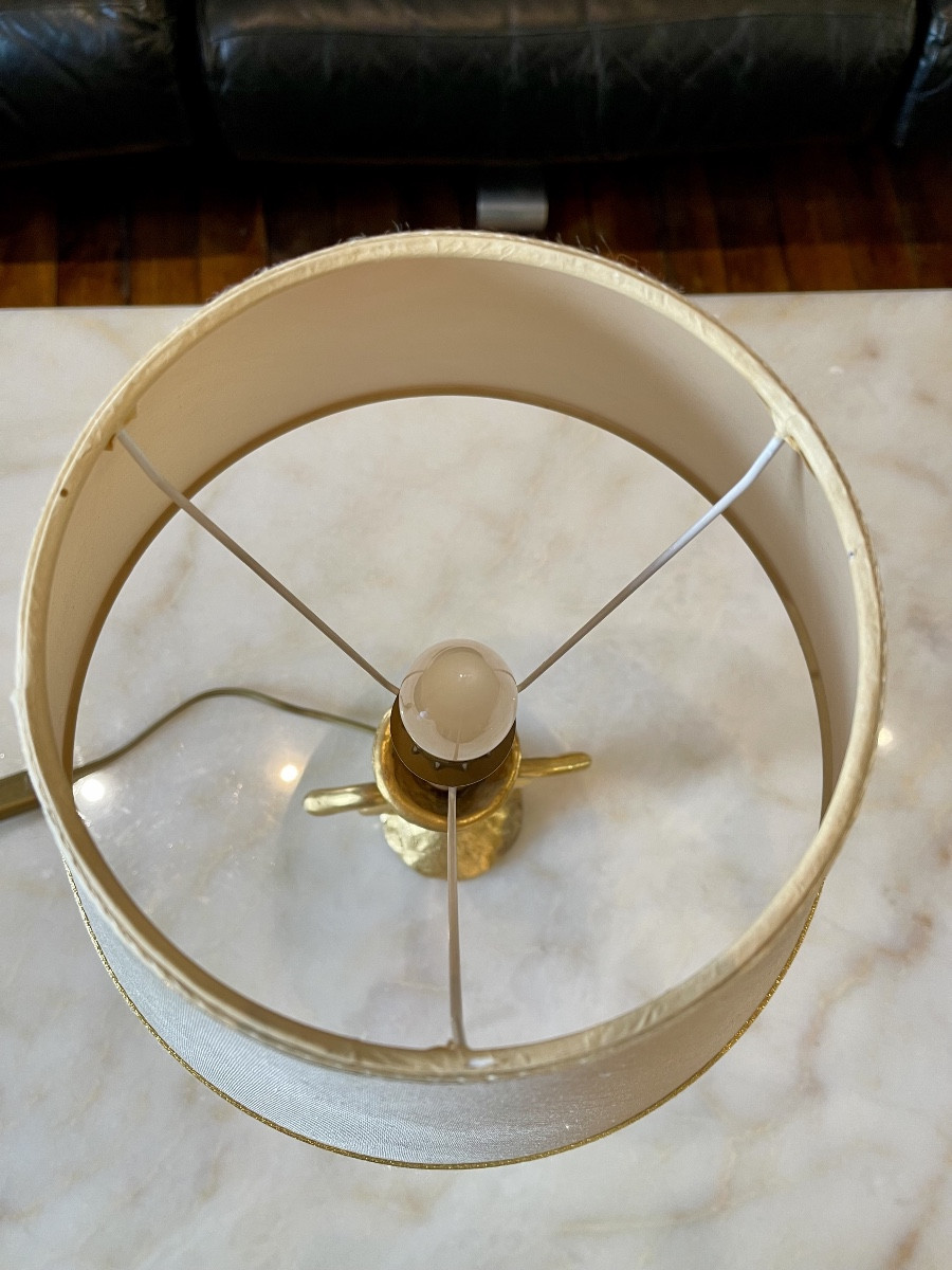 Lampe de table en bronze doré de Constance.D par Lucien Gau  -XXe siècle -photo-5