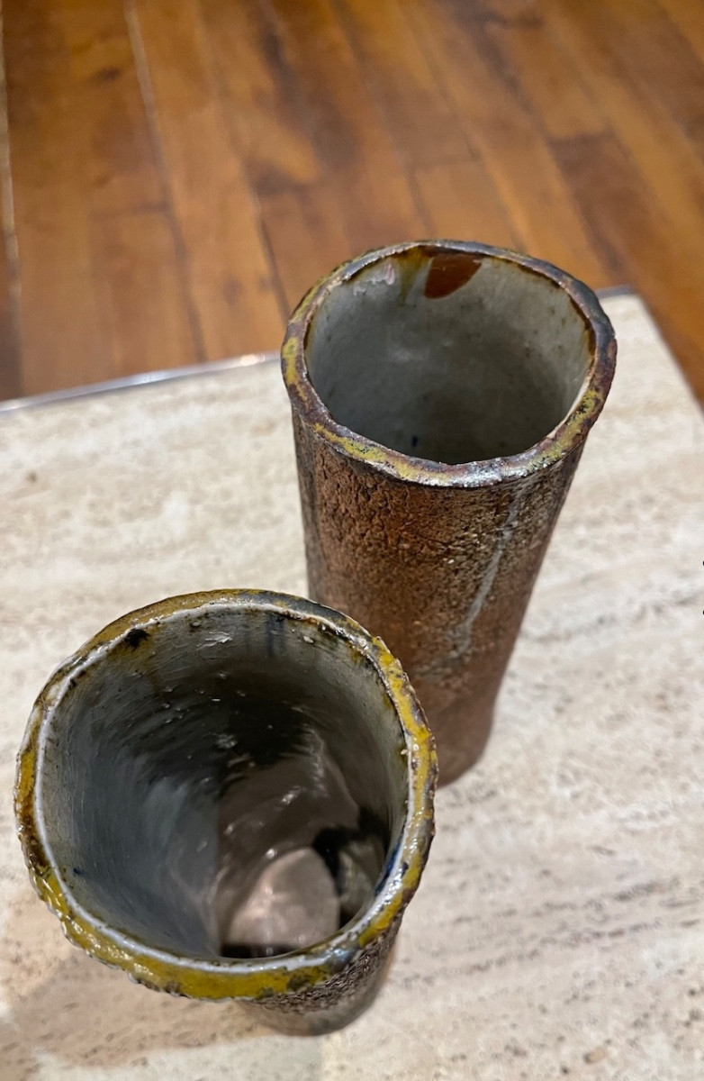 Pair Of Stoneware Vases By Jacques Laroussinie - Atelier De La Borde - Late 90s -photo-3
