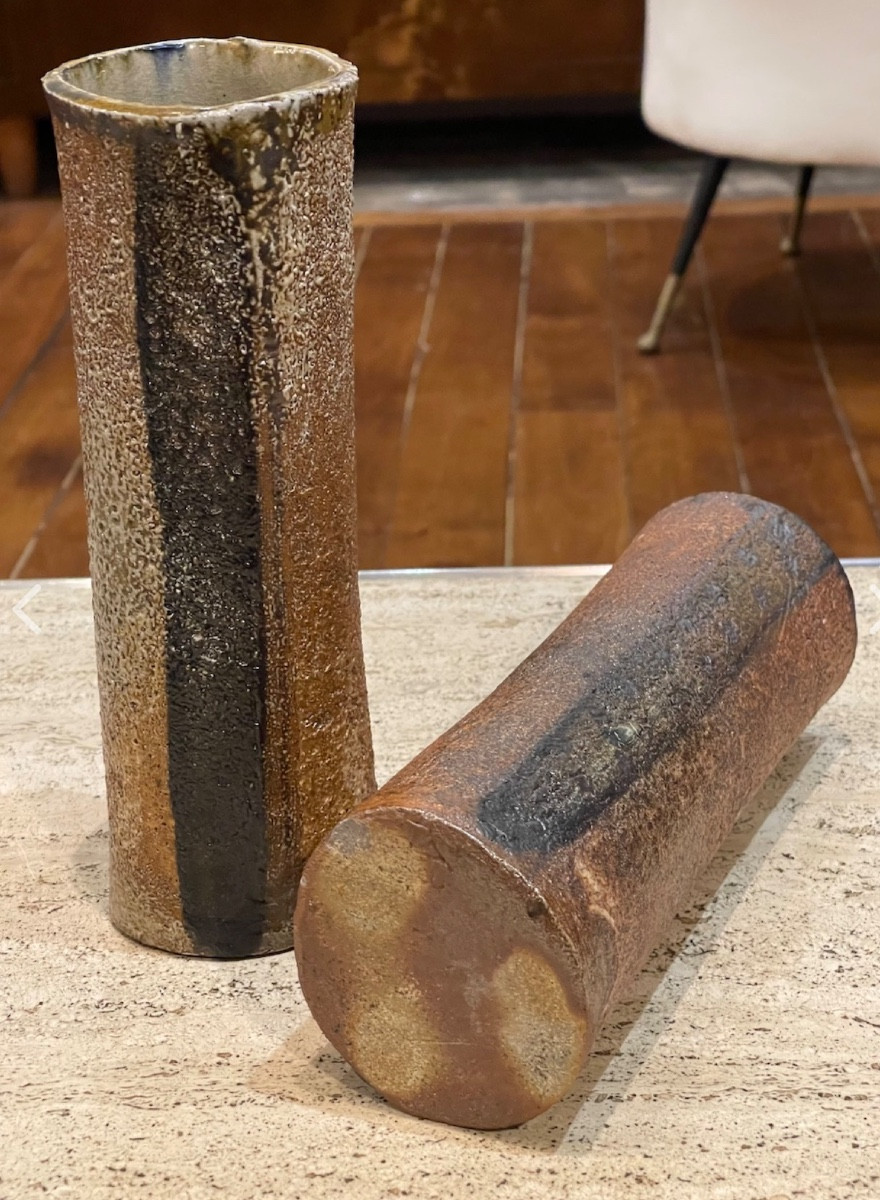 Pair Of Stoneware Vases By Jacques Laroussinie - Atelier De La Borde - Late 90s -photo-4