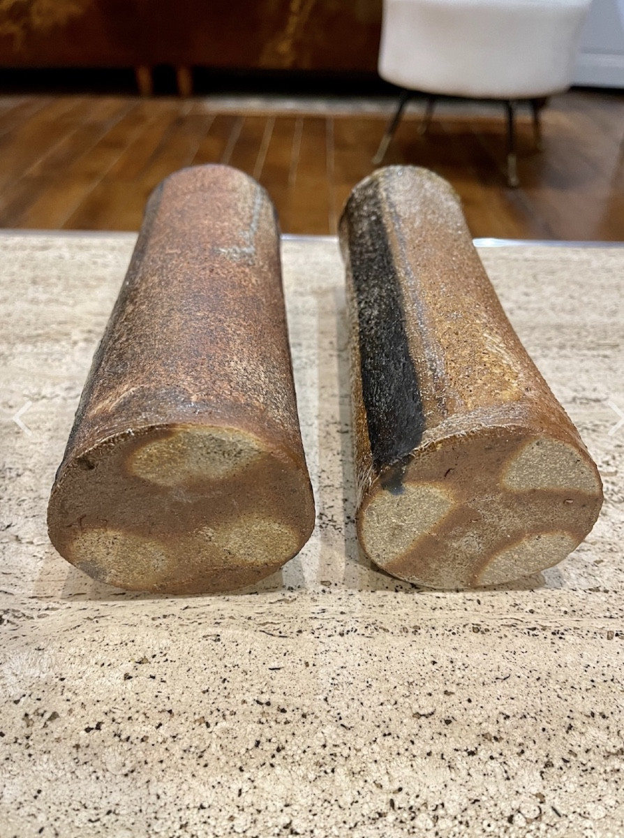 Pair Of Stoneware Vases By Jacques Laroussinie - Atelier De La Borde - Late 90s -photo-2