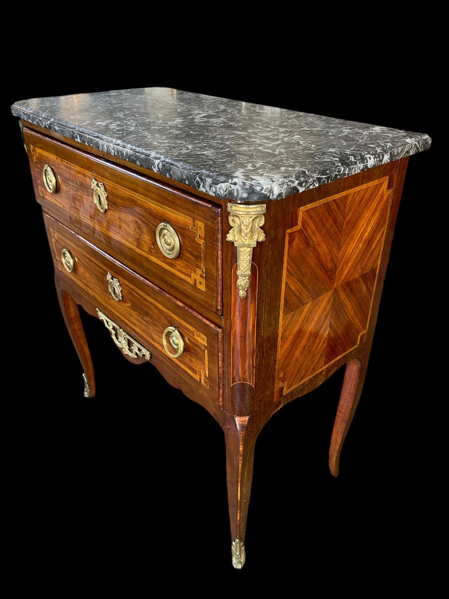 Commode sauteuse d'époque Transition estampillée Jean-Baptiste PIGNIT (1745-1791) XVIIIe siècle-photo-3