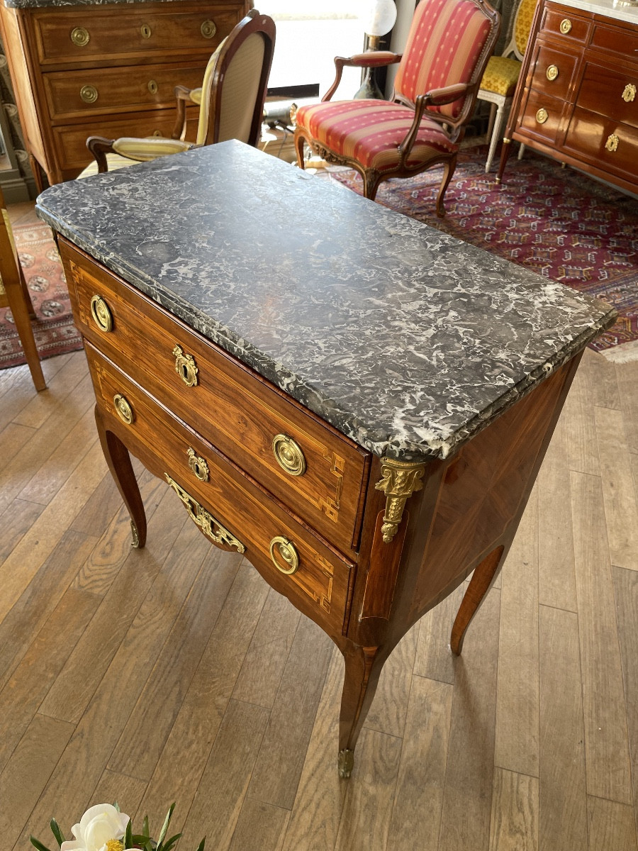 Commode sauteuse d'époque Transition estampillée Jean-Baptiste PIGNIT (1745-1791) XVIIIe siècle-photo-4