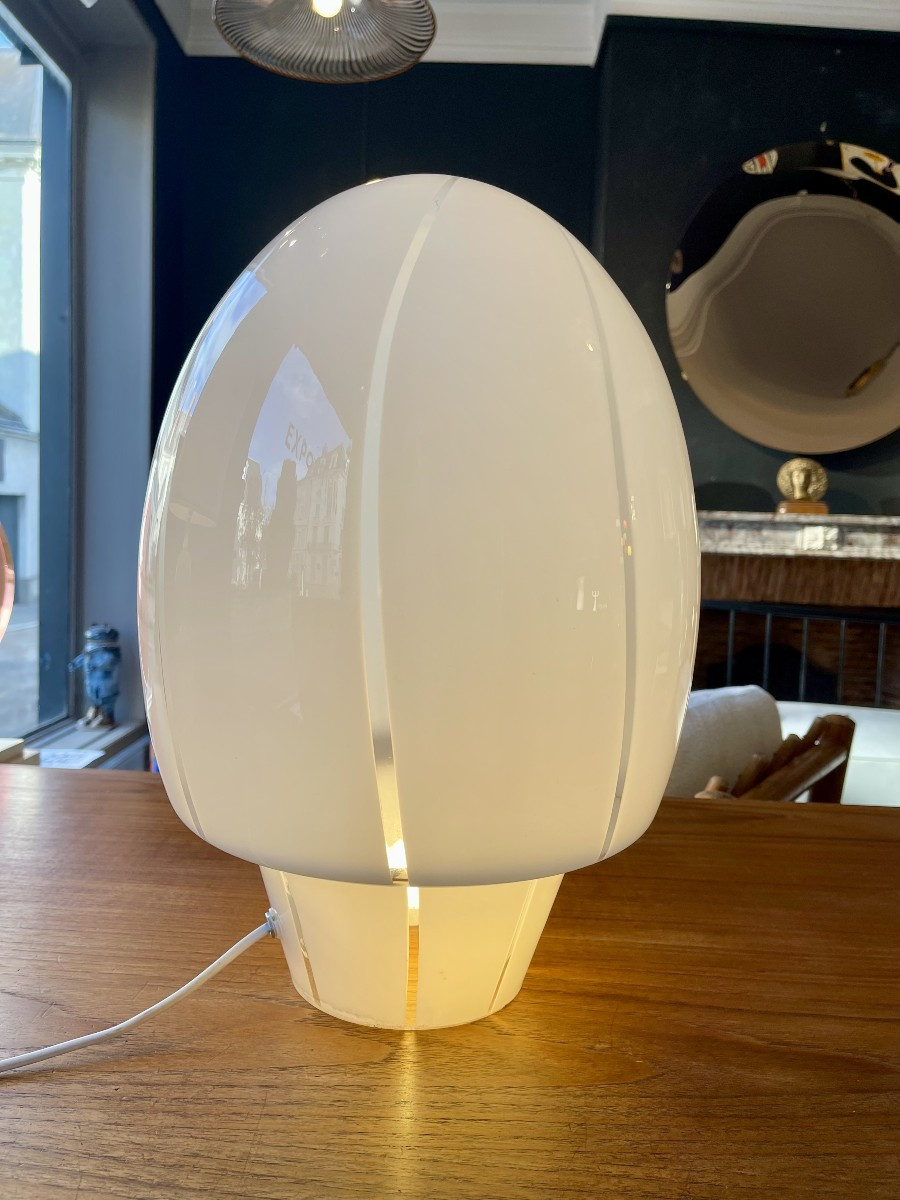 Murano Glass Egg-shaped Desk Or Living Room Lamp - Italy 1970-photo-2