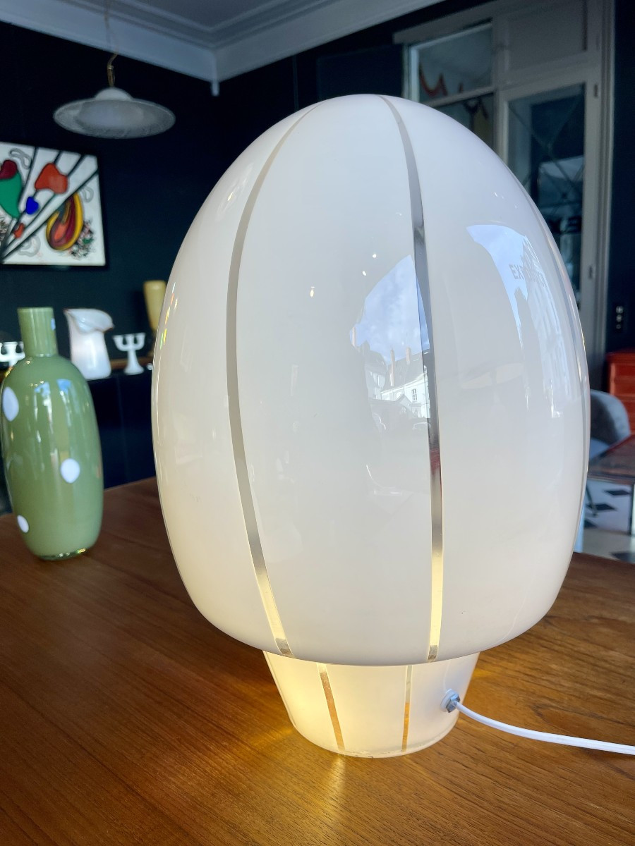 Murano Glass Egg-shaped Desk Or Living Room Lamp - Italy 1970-photo-6
