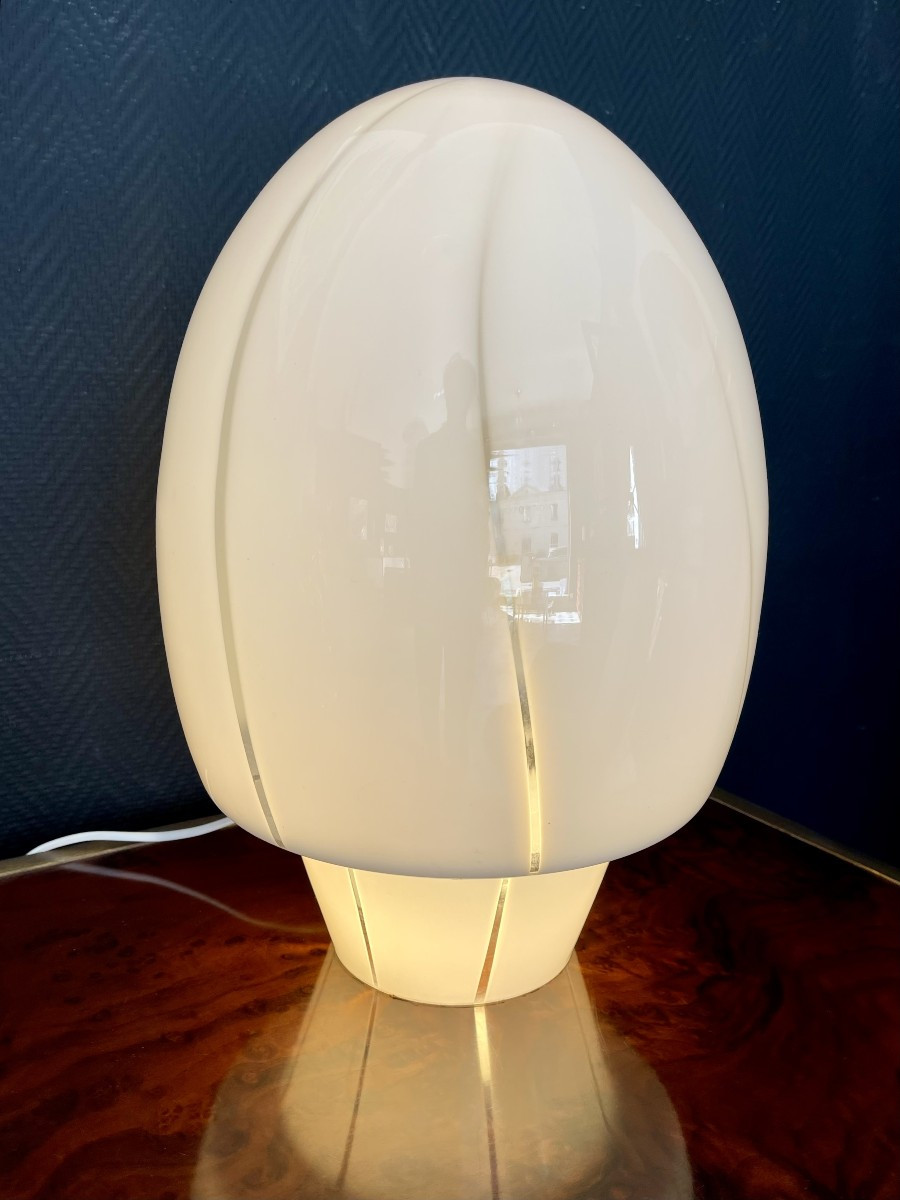 Murano Glass Egg-shaped Desk Or Living Room Lamp - Italy 1970