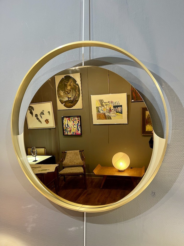 Vintage Italian Round Wall Mirror-photo-3