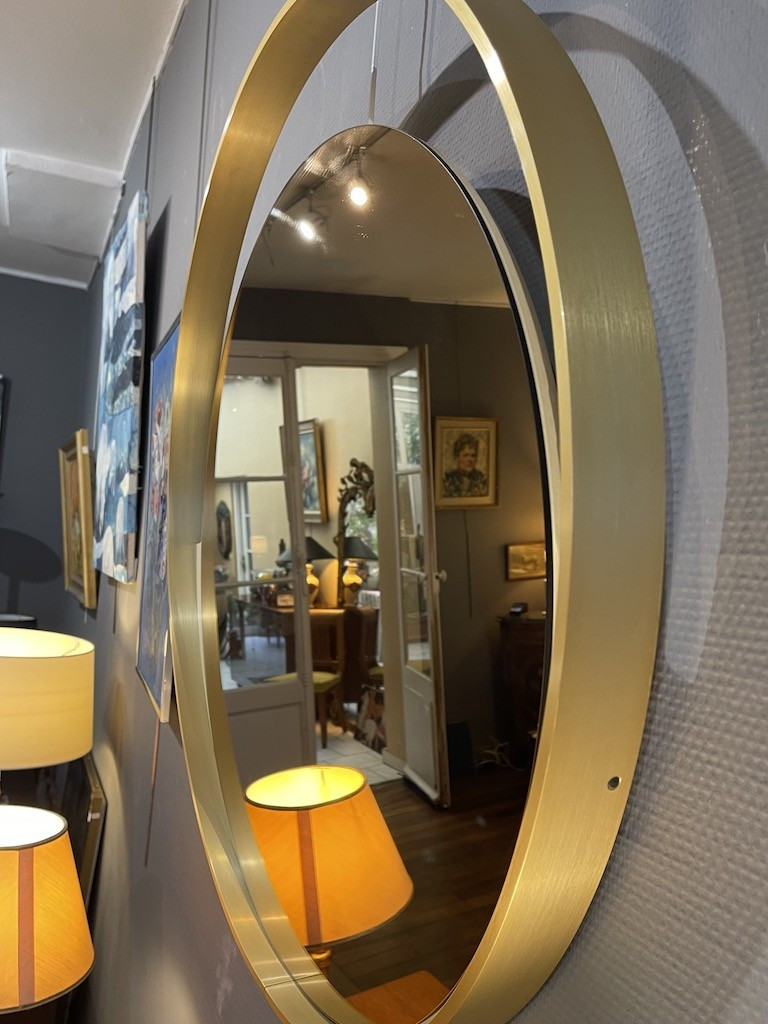 Vintage Italian Round Wall Mirror-photo-3