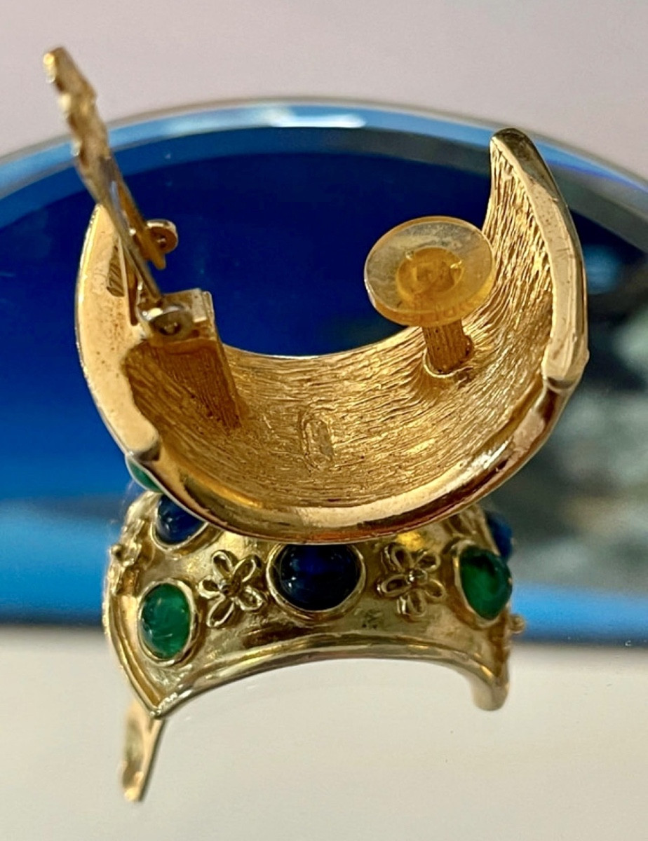 Paire de Boucles d'oreille / clips par Christian Dior - Vintage Années 80/90-photo-4