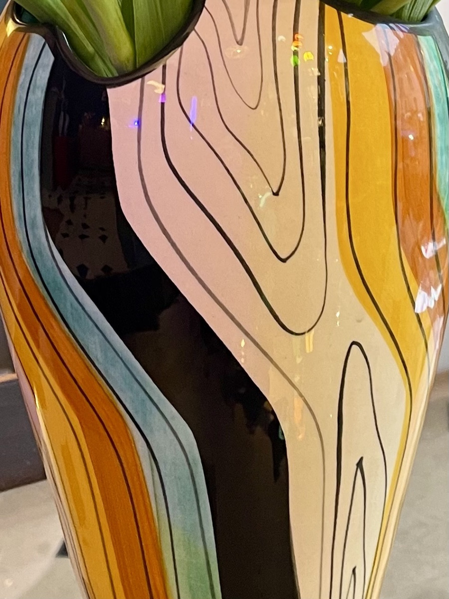 Original Colored Ceramic Vase - Stamped Vallauris - Year 1960-photo-4