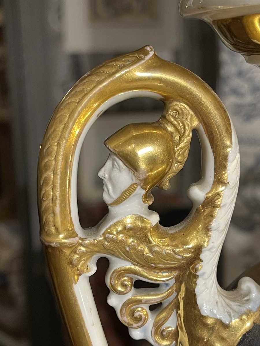 Pair Of Charles X Porcelain Vases Decorated With A Bouquet Of Flowers-photo-3