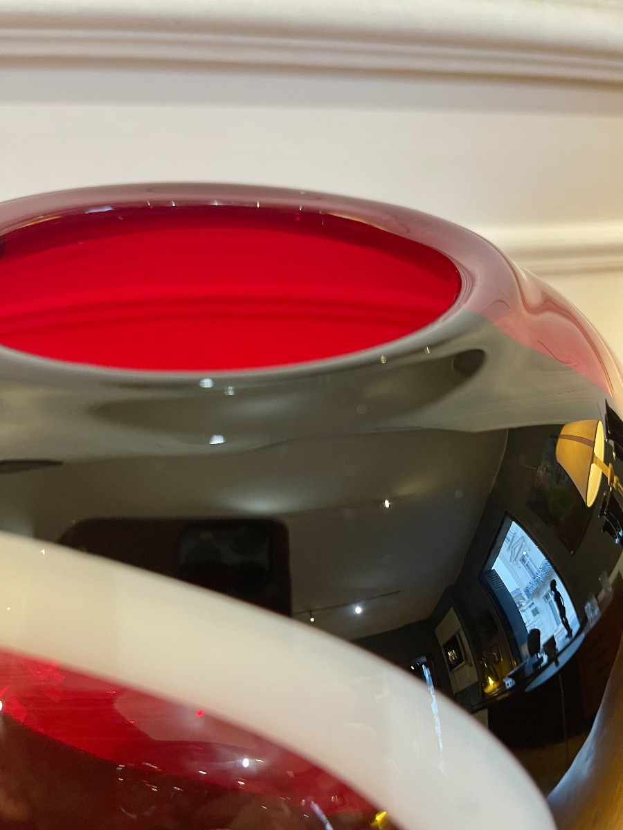 Round Vase In Tricolour Murano Glass - Italy 1970-photo-4