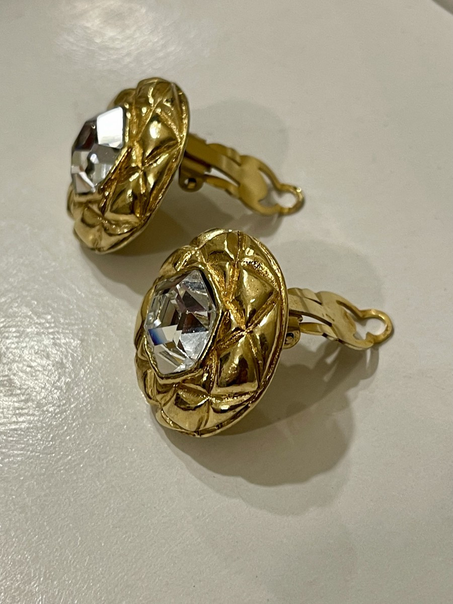 Boucles d'oreille / Clips  Vintage Chanel  - Année 1990-photo-2